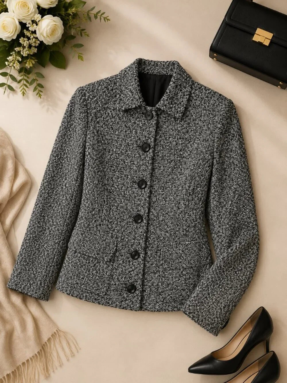 Croft & Barrow Textured Button Front Jacket – Size Medium - Picture 1 of 7